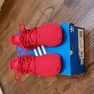 Red Adidas Boys size 12 sneakers